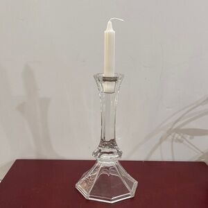 Vintage Elegant Toscany 24% Lead Crystal Clear Glass Candle Holder
